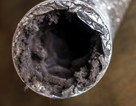 Dirty Duct Needing Commercial Dryer Vent Cleaning in Elizabethtown, Harrisburg, Lancaster, Mechanicsburg, Reading, York, PA